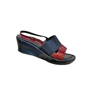 Dansko Diandra Wedge Sandal Red Black Slingback Women's Size 40 - 9.5-10 Comfort
